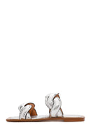 Kadın Gümüş Örgü Desenli Terlik | Derimod Kadın Gümüş Örgü Desenli Terlik | Derimod