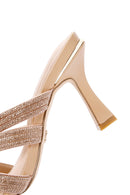 Kadın Bej Taşlı İnce Topuklu Terlik | Derimod Kadın Bej Taşlı İnce Topuklu Terlik | Derimod