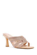 Kadın Bej Taşlı İnce Topuklu Terlik | Derimod Kadın Bej Taşlı İnce Topuklu Terlik | Derimod