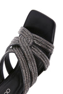 Kadın Siyah Taşlı İnce Topuklu Terlik | Derimod Kadın Siyah Taşlı İnce Topuklu Terlik | Derimod