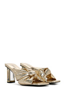 Kadın Altın Şeffaf Kalın Topuklu Metalik Terlik | Derimod Kadın Altın Şeffaf Kalın Topuklu Metalik Terlik | Derimod