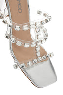 Women's Silver Transparent Thick Heeled Slippers | Derimod Women's Silver Transparent Thick Heeled Slippers | Derimod