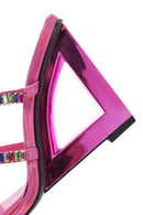 Kadın Pembe Taşlı Dolgu Topuklu Terlik | Derimod Kadın Pembe Taşlı Dolgu Topuklu Terlik | Derimod