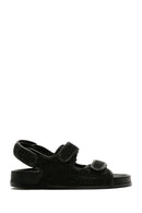 Women's Black Stone Sandals | Derimod Women's Black Stone Sandals | Derimod