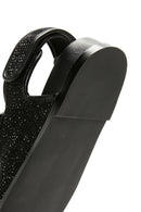 Women's Black Stone Sandals | Derimod Women's Black Stone Sandals | Derimod