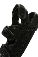 Women's Black Stone Sandals | Derimod Women's Black Stone Sandals | Derimod