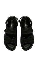 Women's Black Stone Sandals | Derimod Women's Black Stone Sandals | Derimod