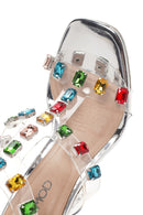 Kadın Gümüş Bilekten Bantlı Taşlı İnce Topuklu Sandalet | Derimod Kadın Gümüş Bilekten Bantlı Taşlı İnce Topuklu Sandalet | Derimod