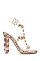 Kadın Pembe Bilekten Bantlı Taşlı İnce Topuklu Sandalet | Derimod Kadın Pembe Bilekten Bantlı Taşlı İnce Topuklu Sandalet | Derimod