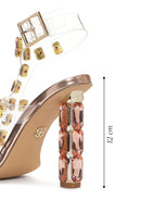 Kadın Pembe Bilekten Bantlı Taşlı İnce Topuklu Sandalet | Derimod Kadın Pembe Bilekten Bantlı Taşlı İnce Topuklu Sandalet | Derimod