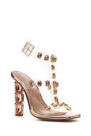 Kadın Pembe Bilekten Bantlı Taşlı İnce Topuklu Sandalet | Derimod Kadın Pembe Bilekten Bantlı Taşlı İnce Topuklu Sandalet | Derimod