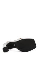 Kadın Gümüş Bilekten Bantlı Platfrom Yüksek Topuklu Sandalet | Derimod Kadın Gümüş Bilekten Bantlı Platfrom Yüksek Topuklu Sandalet | Derimod