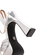 Kadın Gümüş Bilekten Bantlı Platfrom Yüksek Topuklu Sandalet | Derimod Kadın Gümüş Bilekten Bantlı Platfrom Yüksek Topuklu Sandalet | Derimod