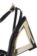 Kadın Siyah Bilekten Tokalı Dolgu Topuklu Rugan Sandalet | Derimod Kadın Siyah Bilekten Tokalı Dolgu Topuklu Rugan Sandalet | Derimod