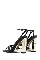 Kadın Siyah Bilekten Tokalı Dolgu Topuklu Rugan Sandalet | Derimod Kadın Siyah Bilekten Tokalı Dolgu Topuklu Rugan Sandalet | Derimod