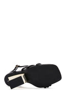 Kadın Siyah Bilekten Bantlı Topuklu Sandalet | Derimod Kadın Siyah Bilekten Bantlı Topuklu Sandalet | Derimod