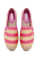 Women's Pink Straw Espadrilles | Derimod Women's Pink Straw Espadrilles | Derimod