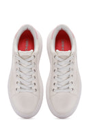 Women's White Lace-Up Thick Soled Sneaker | Derimod Women's White Lace-Up Thick Soled Sneaker | Derimod