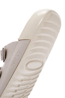 Kadın Gri Tokalı Deri Comfort Terlik | Derimod Kadın Gri Tokalı Deri Comfort Terlik | Derimod