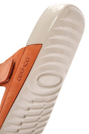 Women's Orange Nubuck Leather Comfort Slippers | Derimod Women's Orange Nubuck Leather Comfort Slippers | Derimod