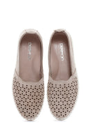 Women's Beige Suede Leather Comfort Loafer | Derimod Women's Beige Suede Leather Comfort Loafer | Derimod