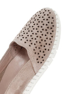 Women's Beige Suede Leather Comfort Loafer | Derimod Women's Beige Suede Leather Comfort Loafer | Derimod