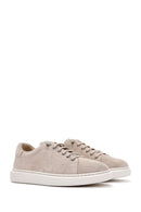 Women's Beige Lace-Up Suede Leather Sneaker | Derimod Women's Beige Lace-Up Suede Leather Sneaker | Derimod