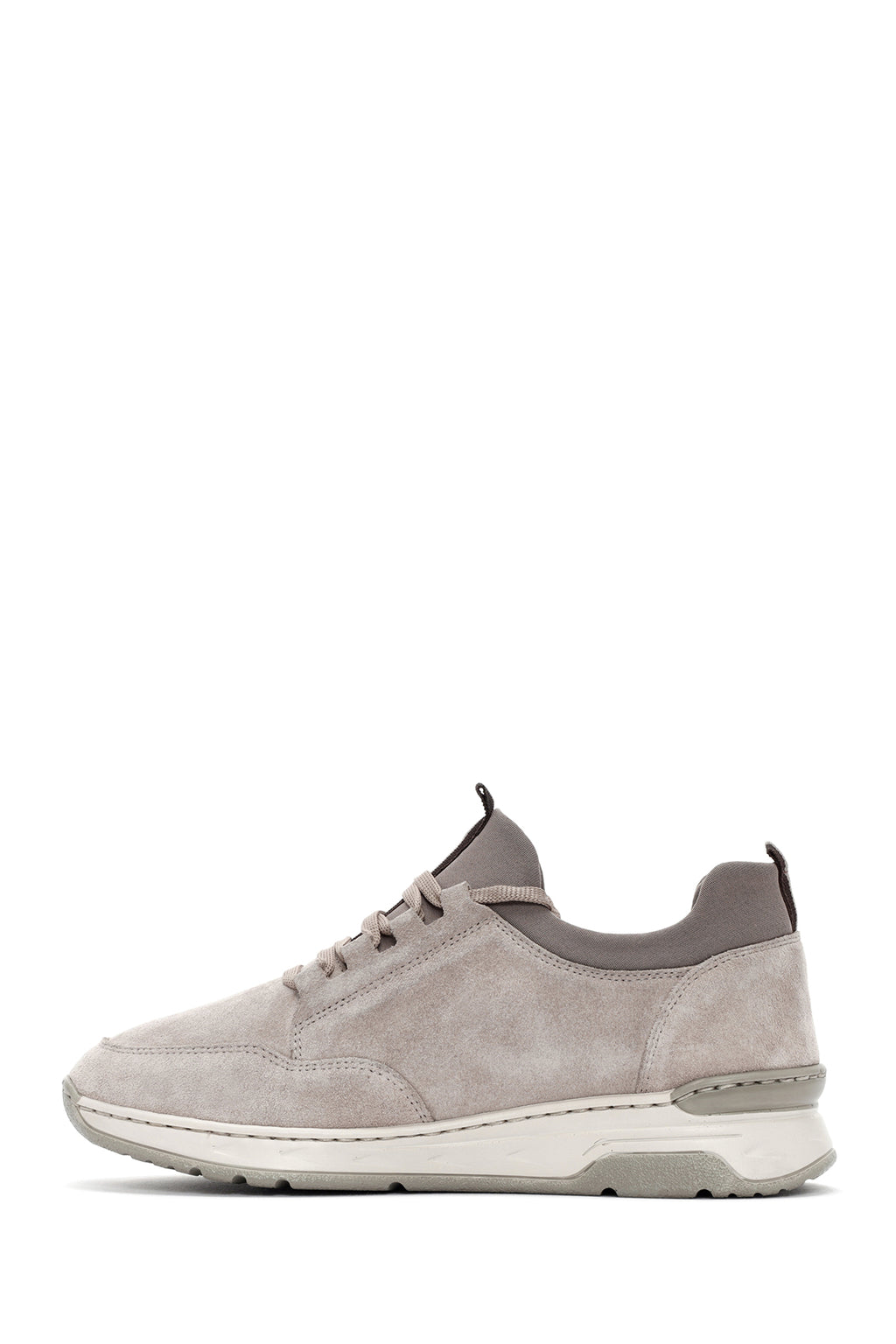 Kadın Bej Bağcıklı Süet Deri Sneaker