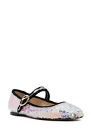 Kadın Pembe Payet Desenli Deri Babet | Derimod Kadın Pembe Payet Desenli Deri Babet | Derimod