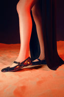 Kadın Mor Payet Desenli Deri Babet | Derimod Kadın Mor Payet Desenli Deri Babet | Derimod