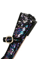 Kadın Mor Payet Desenli Deri Babet | Derimod Kadın Mor Payet Desenli Deri Babet | Derimod