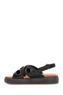 Women's Black Ankle Strap Leather Sandals | Derimod Women's Black Ankle Strap Leather Sandals | Derimod