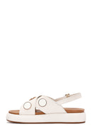 Women's Cream Ankle Strap Leather Sandals | Derimod Women's Cream Ankle Strap Leather Sandals | Derimod