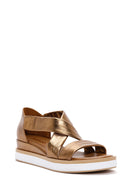 Kadın Bakır Kalın Tabanlı Deri Sandalet | Derimod Kadın Bakır Kalın Tabanlı Deri Sandalet | Derimod