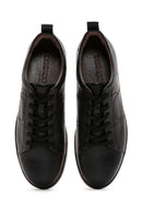 Erkek Siyah Bağcıklı Deri Sneaker | Derimod Erkek Siyah Bağcıklı Deri Sneaker | Derimod