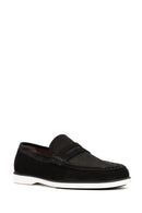 Men's Black Nubuck Leather Casual Loafer | Derimod Men's Black Nubuck Leather Casual Loafer | Derimod