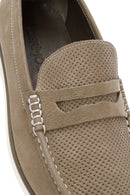 Erkek Vizon Nubuk Deri Casual Loafer | Derimod Erkek Vizon Nubuk Deri Casual Loafer | Derimod