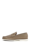 Erkek Vizon Nubuk Deri Casual Loafer | Derimod Erkek Vizon Nubuk Deri Casual Loafer | Derimod