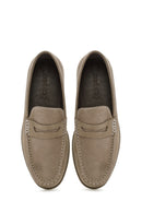 Erkek Vizon Nubuk Deri Casual Loafer | Derimod Erkek Vizon Nubuk Deri Casual Loafer | Derimod