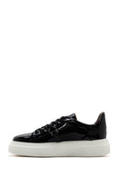 Erkek Siyah Kalın Tabanlı Bağcıklı Rugan Deri Sneaker | Derimod Erkek Siyah Kalın Tabanlı Bağcıklı Rugan Deri Sneaker | Derimod