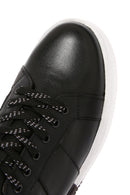 Erkek Siyah Kalın Tabanlı Bağcıklı Deri Sneaker | Derimod Erkek Siyah Kalın Tabanlı Bağcıklı Deri Sneaker | Derimod