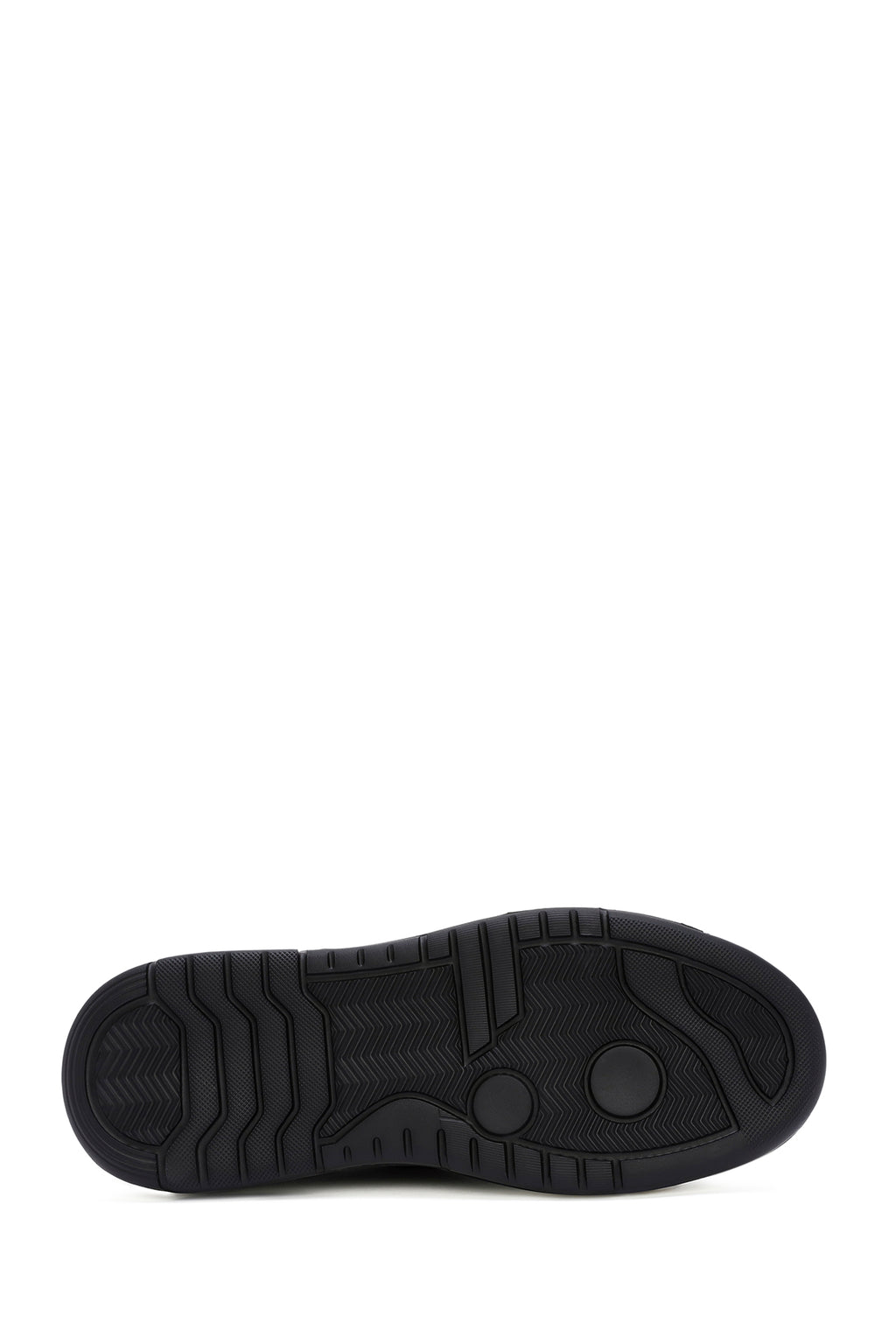 Erkek Siyah Deri Detaylı Bağcıklı Kumaş Sneaker