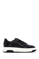 Men's Black Thick Sole Lace Up Leather Sneaker | Derimod Men's Black Thick Sole Lace Up Leather Sneaker | Derimod