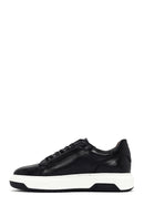 Men's Black Thick Sole Lace Up Leather Sneaker | Derimod Men's Black Thick Sole Lace Up Leather Sneaker | Derimod
