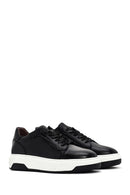 Men's Black Thick Sole Lace Up Leather Sneaker | Derimod Men's Black Thick Sole Lace Up Leather Sneaker | Derimod