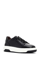 Men's Black Thick Sole Lace Up Leather Sneaker | Derimod Men's Black Thick Sole Lace Up Leather Sneaker | Derimod