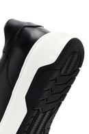 Erkek Siyah Kalın Tabanlı Bağcıklı Deri Sneaker | Derimod Erkek Siyah Kalın Tabanlı Bağcıklı Deri Sneaker | Derimod