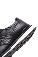 Men's Black Lace-Up Leather Casual Sneaker | Derimod Men's Black Lace-Up Leather Casual Sneaker | Derimod