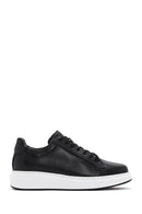 Erkek Siyah Bağcıklı Deri Sneaker | Derimod Erkek Siyah Bağcıklı Deri Sneaker | Derimod