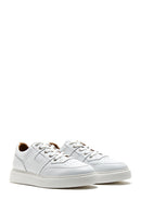Men's White Lace-up Leather Sneaker | Derimod Men's White Lace-up Leather Sneaker | Derimod